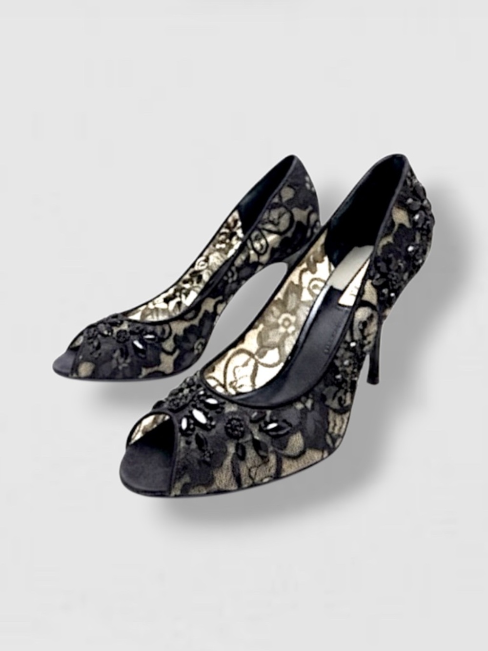 Alfani Black Lace Heels 7.5 - Picture 1 of 7
